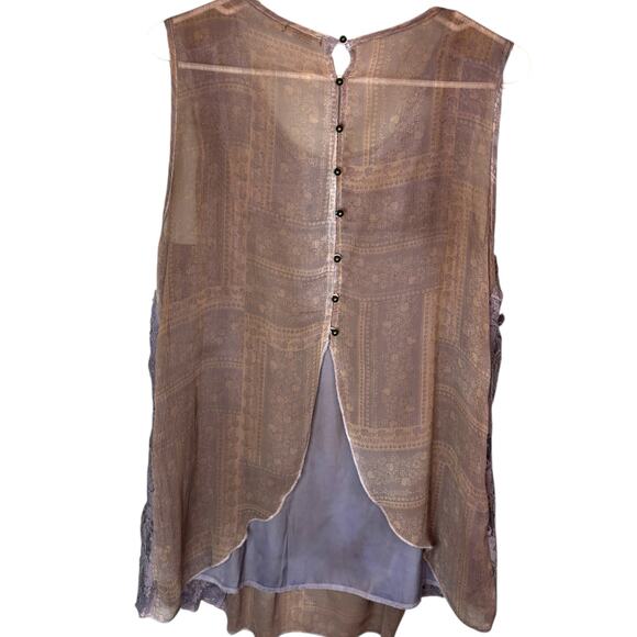 Gimmicks by BKE sleeveless lace panel top embroidered sequins romantic boho L - Picture 5 of 11